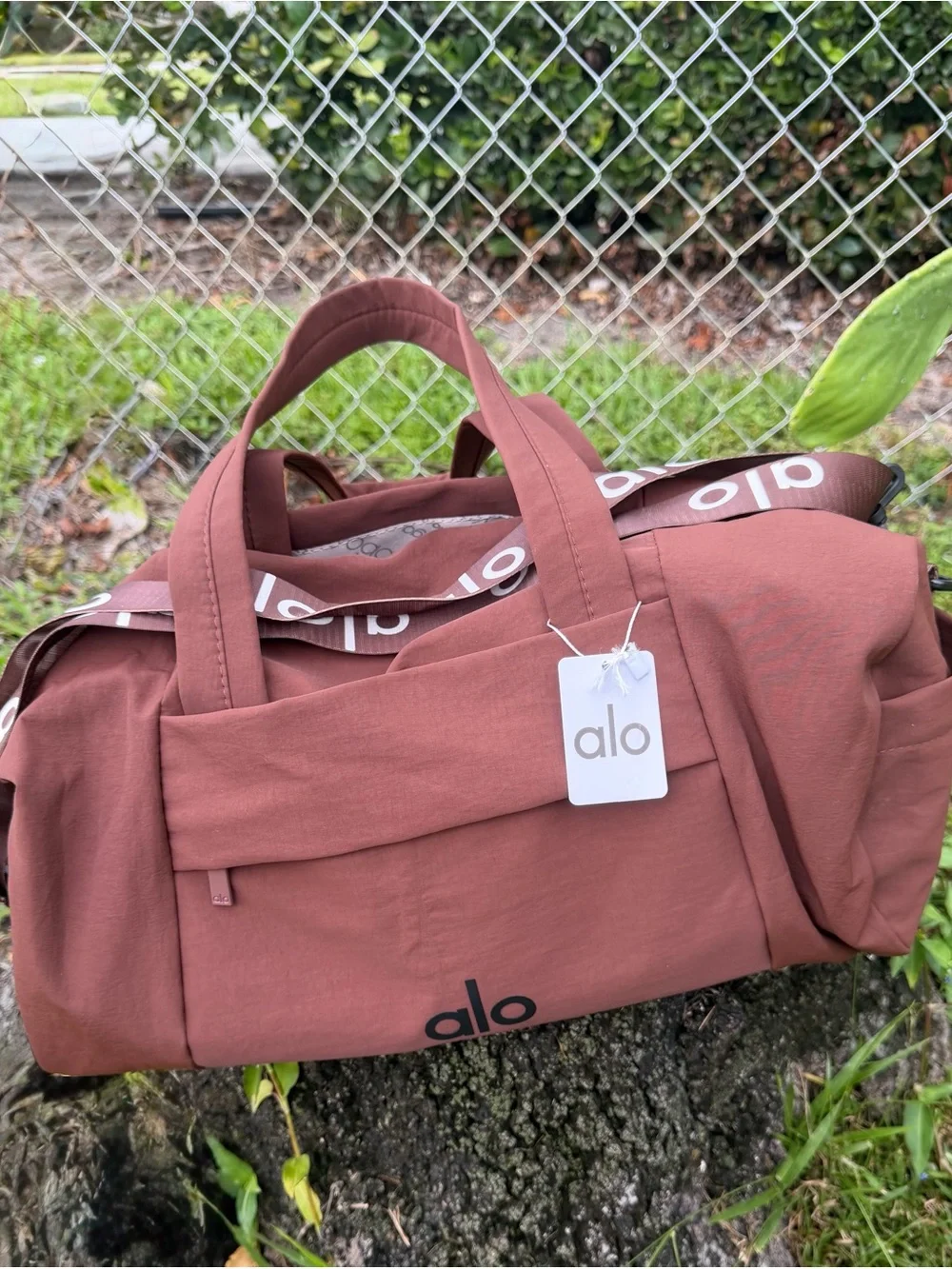 ALO Yoga Rust Brown Travel Duffel Bag